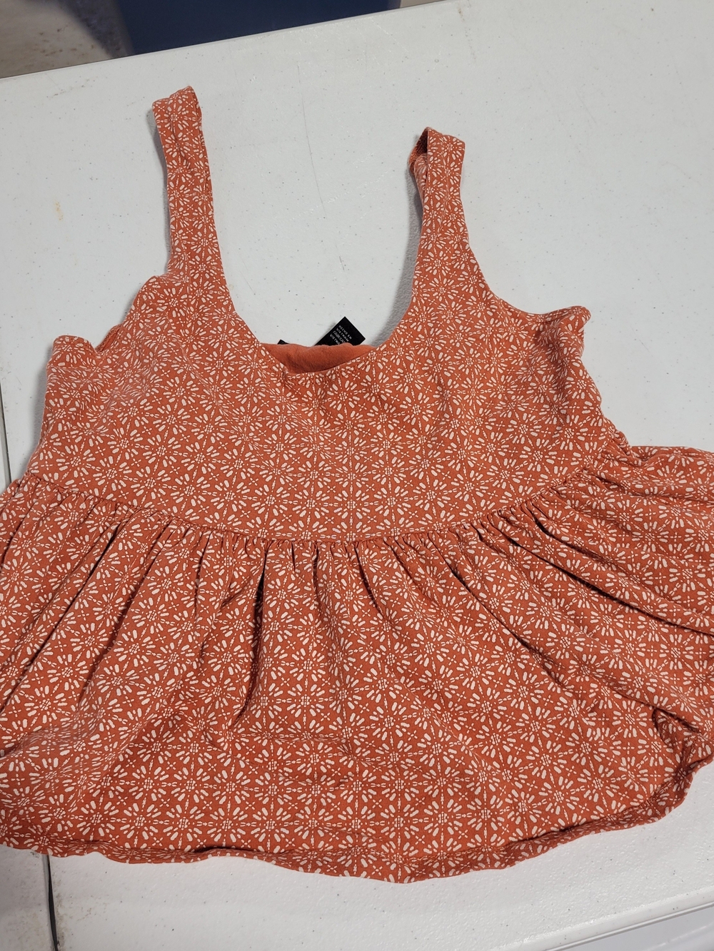 Forever 21 Rust Orange Floral Peplum Tank - Picture 1 of 3